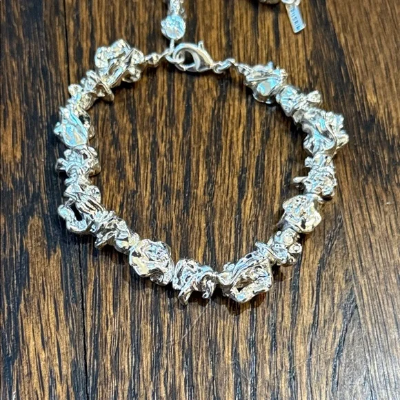 Pilgrim Silver Textured Nugget Bracelet - Picture 5 of 6